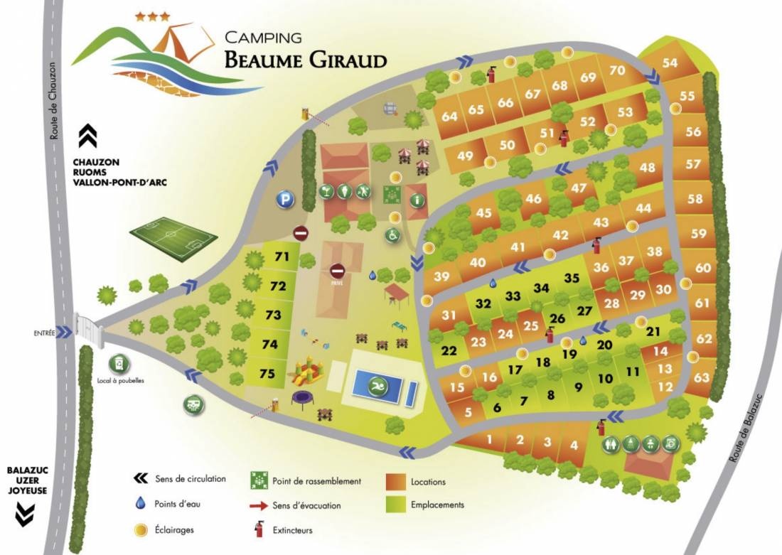 Camping Beaume Giraud *** — Sítio de acampamento in Balazuc 