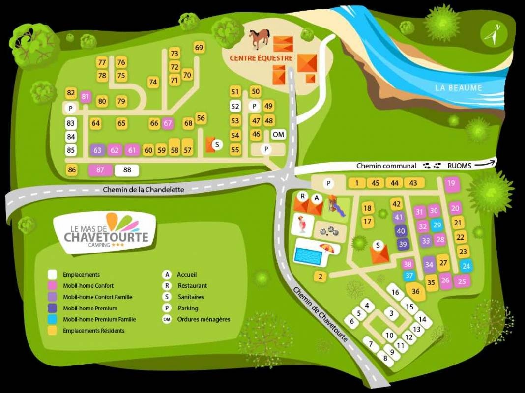 Camping Le mas de Chavetourte *** — Cámping in Saint-Alban-Auriolles