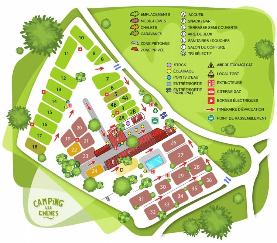 Camping Les Chênes *** — Area da campeggio in Vesseaux