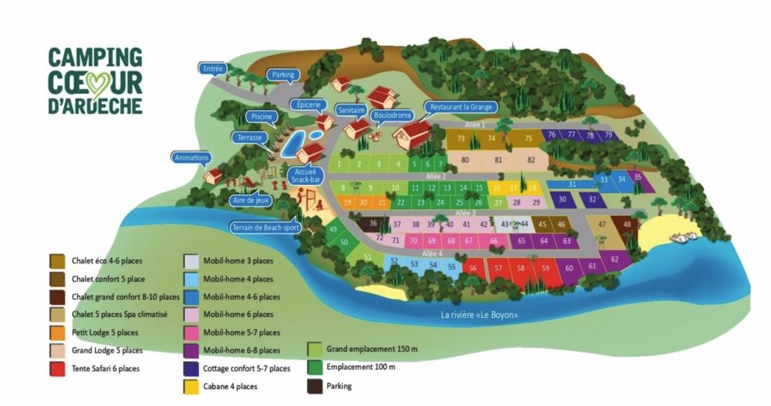 Camping Coeur d'Ardèche — 露营地 in Saint-Vincent-de-Durfort 