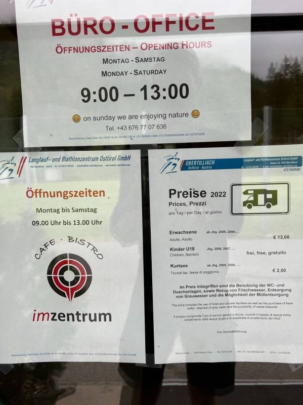 Wohnmobil-Stellplatz am Biathlonzentrum Obertilliach — Bobilplass in Rodarm