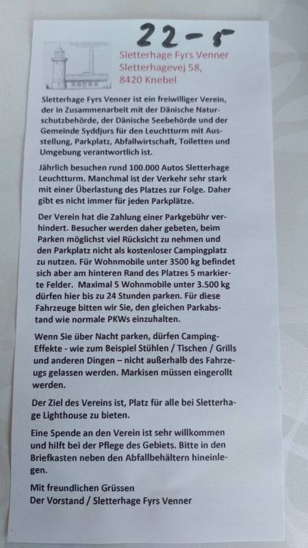 Sletterhage fyr — Area Autocaravanas in Knebel