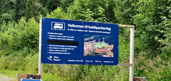 Voss Resort Bubilparkering — Camperplads in Skulestadmo