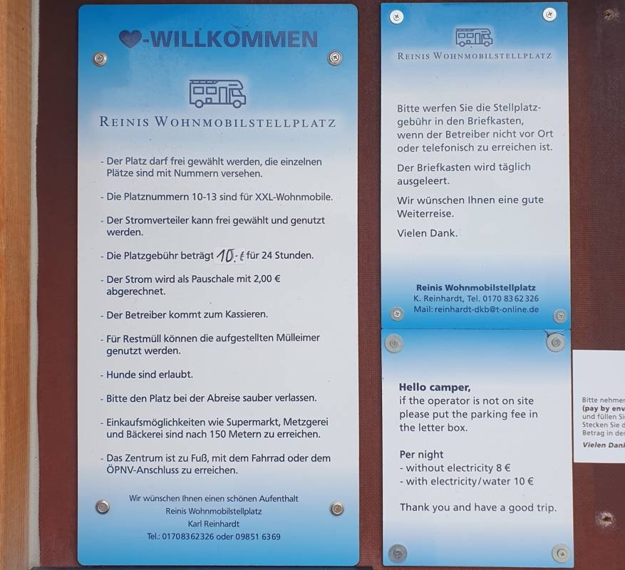 Reinis Wohnmobilstellplatz — Camperplads in Dinkelsbühl