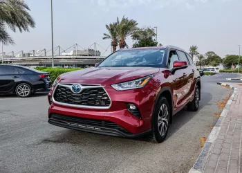 Toyota Highlander Hybrid Red 2021 Model Year