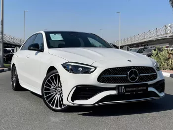 Mercedes Benz C 300 AMG 2022 Model Year White Color Exterior Black Interior