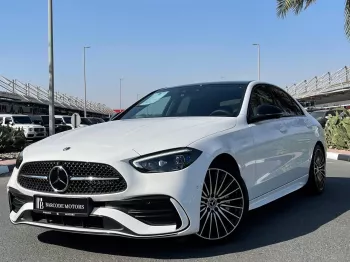 Mercedes Benz C 300 AMG 2022 Model Year White Color Exterior Black Interior