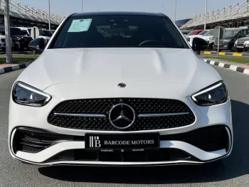 Mercedes Benz C 300 AMG 2022 Model Year White Color Exterior Black Interior