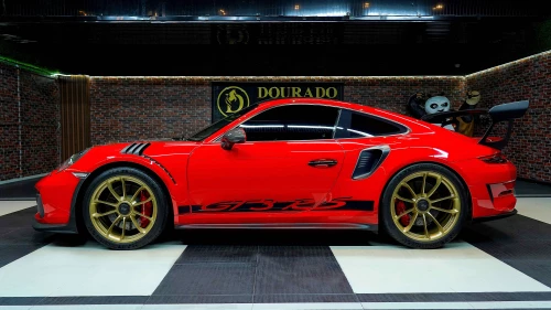 2019 Porsche 911 GT3 RS Weissach, Red Exterior, Gold Rims