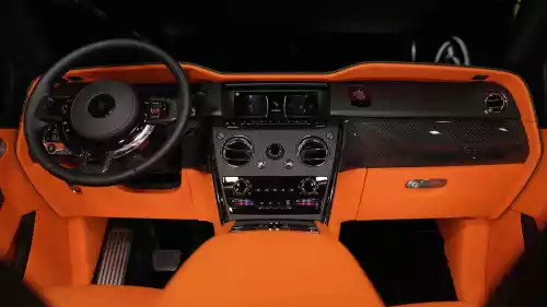 2022 Rolls Royce Cullinan Black Badge, Diamond Black Exterior, Orange Interior