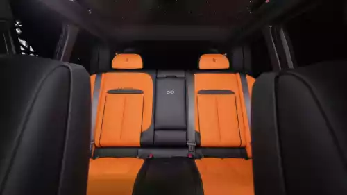 2022 Rolls Royce Cullinan Black Badge, Diamond Black Exterior, Orange Interior