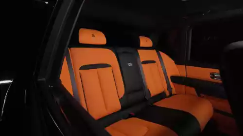 2022 Rolls Royce Cullinan Black Badge, Diamond Black Exterior, Orange Interior