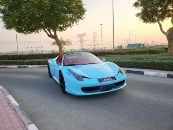 2014 Ferrari spider 458 Blue Color