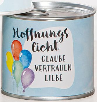 Duftkerze 'Hoffnungslicht - Glaube Vertrauen Liebe'