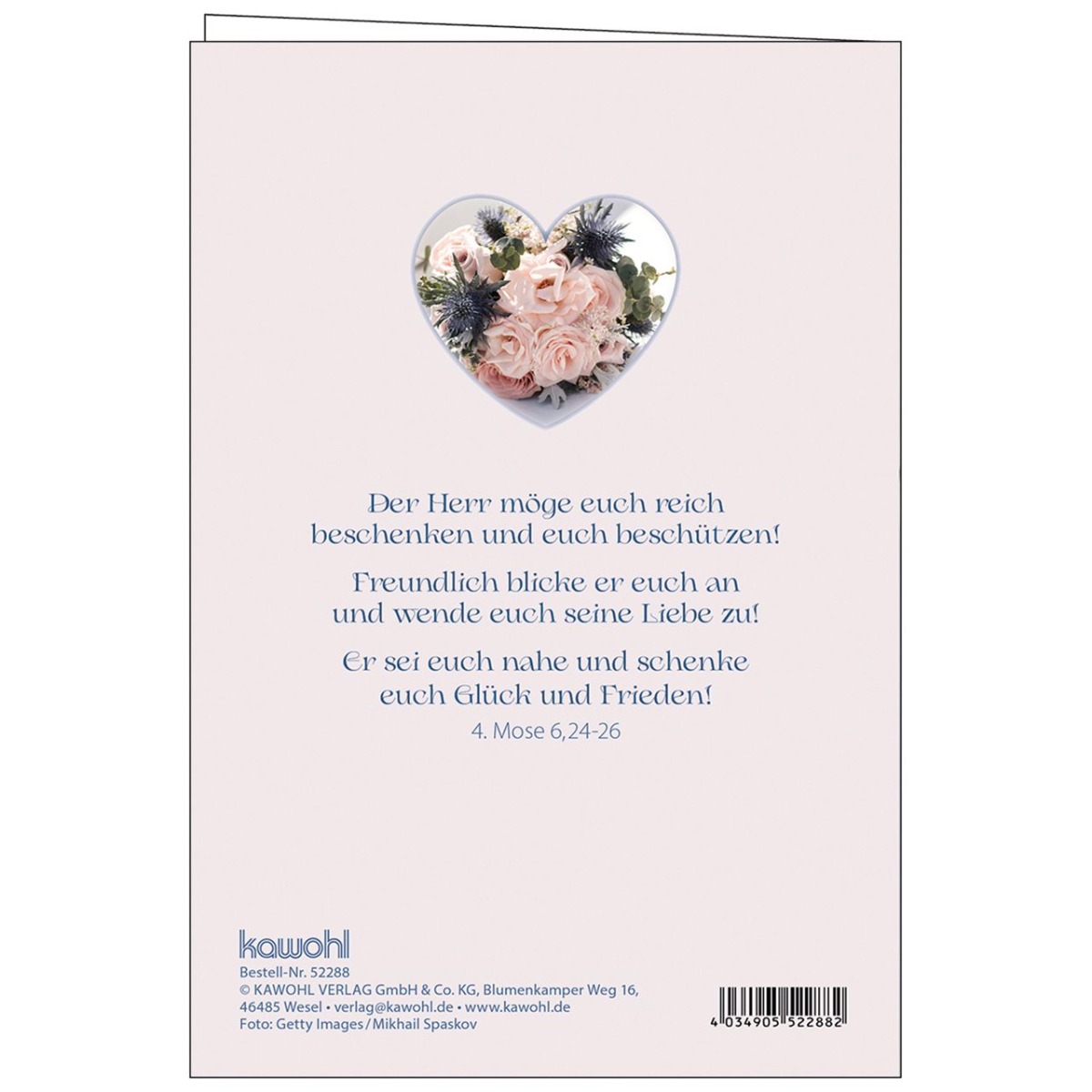 Faltkarte Herzliche Segenswünsche zur Hochzeit