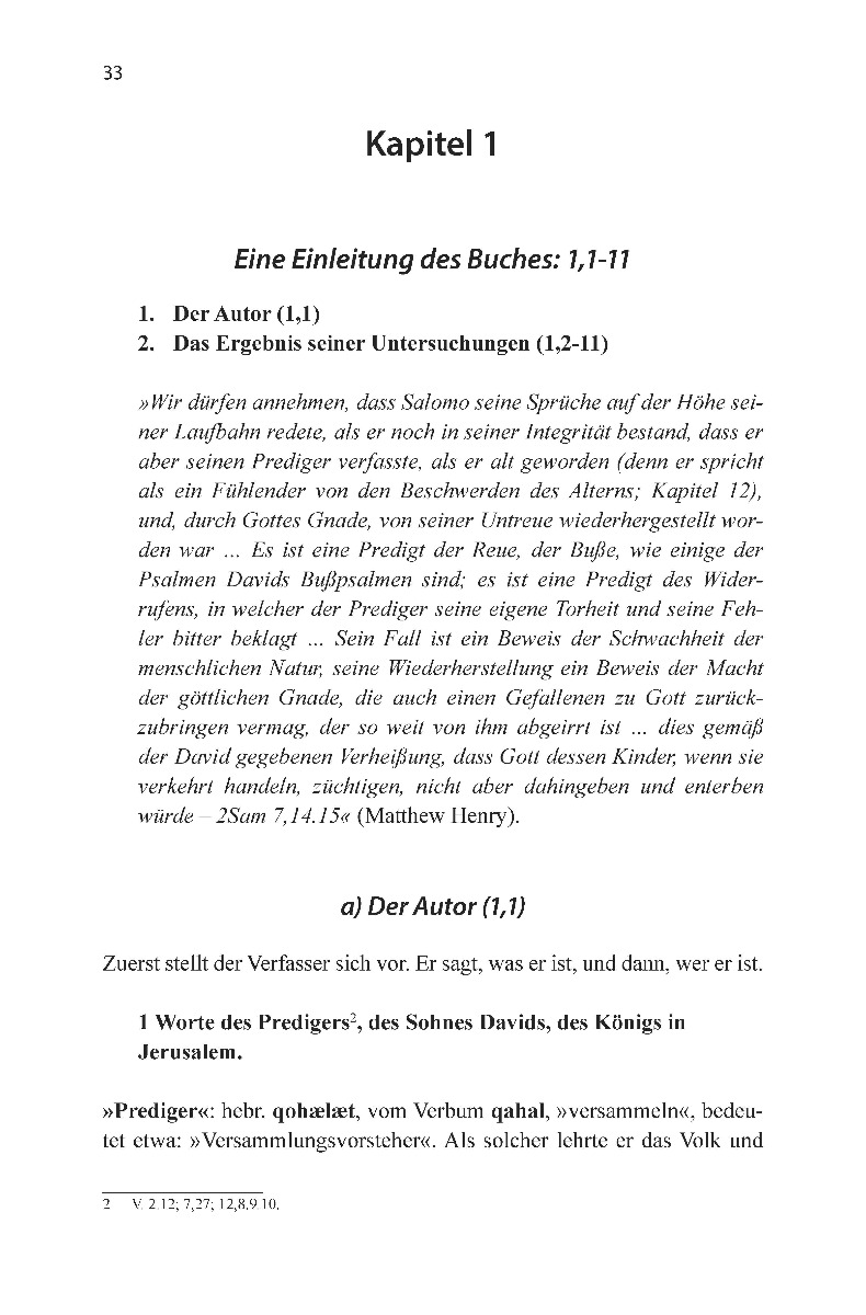 Kommentar zum Buch Prediger