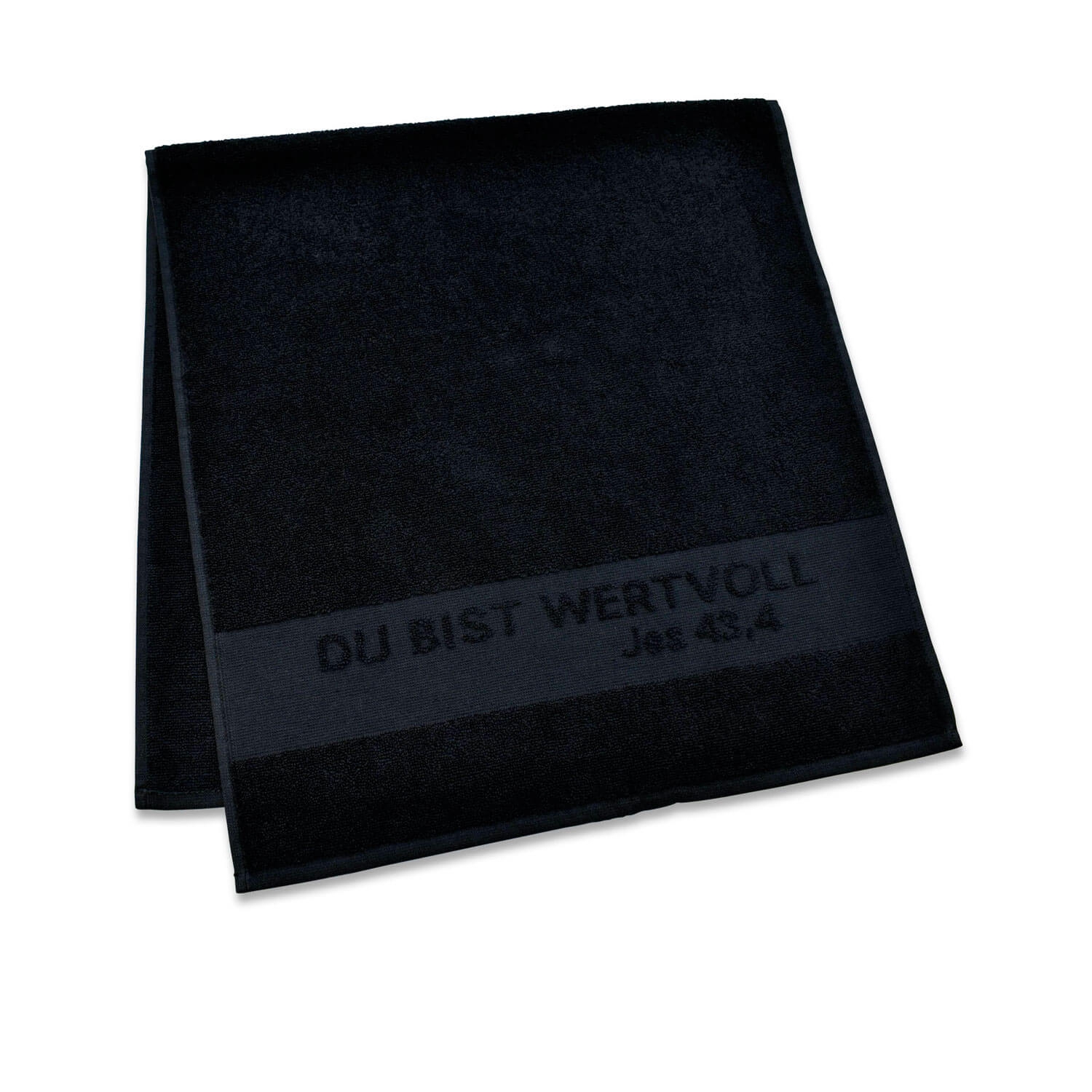Handtuch "Du bist wertvoll" - schwarz