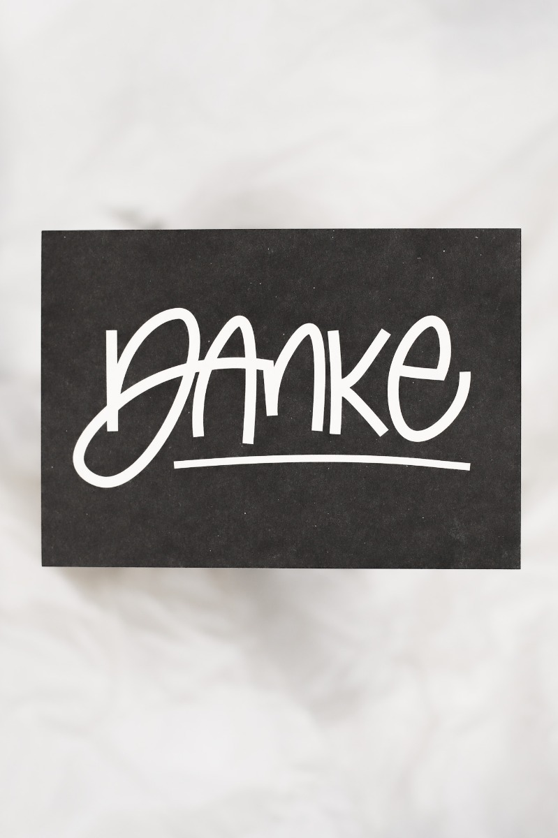 Postkarte  - Danke (Einzelkarte)