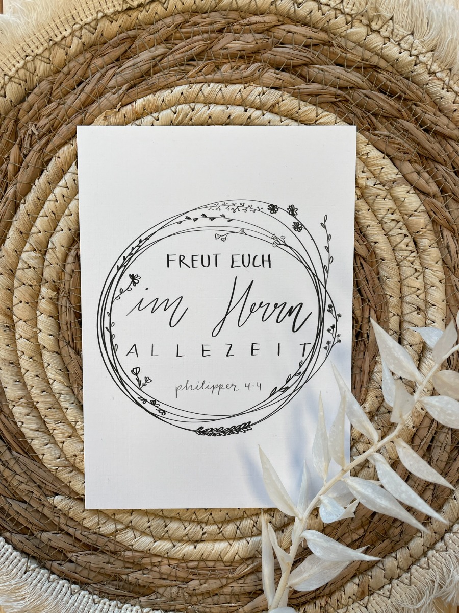 Postkarte - Freut euch im Herrn allezeit (Einzelkarte)