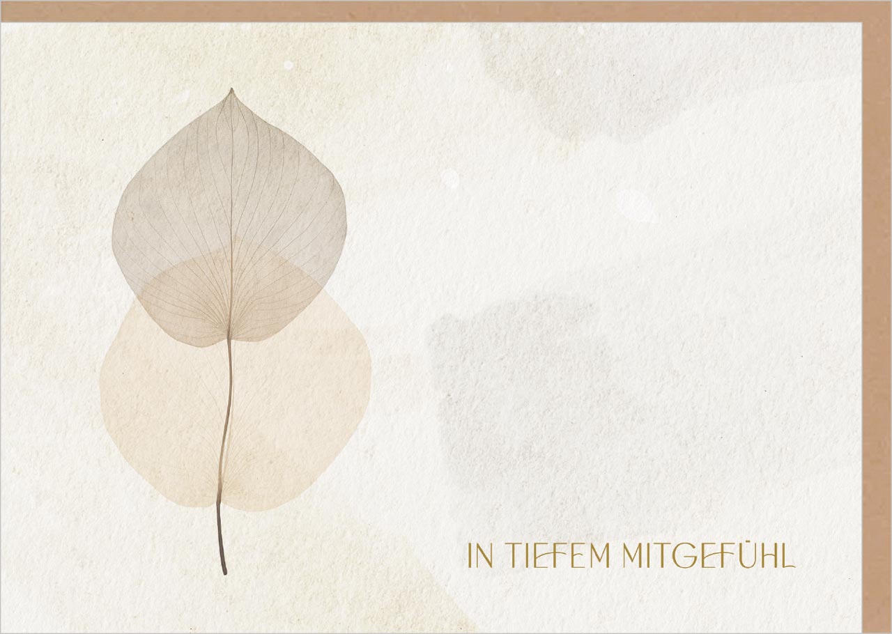 Faltkarte 'In tiefem Mitgefühl'