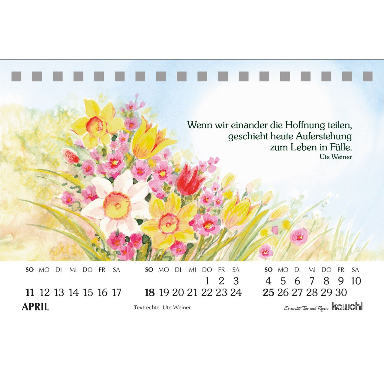 Er sendet Tau und Regen 2027 - Aufstellkalender