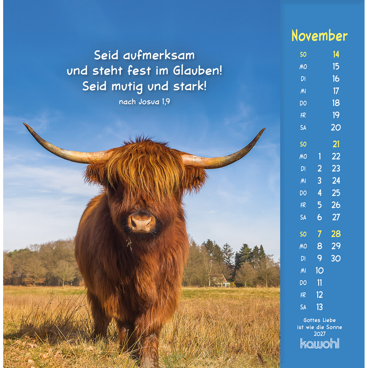 Gottes Liebe ist wie die Sonne 2027 - Postkartenkalender