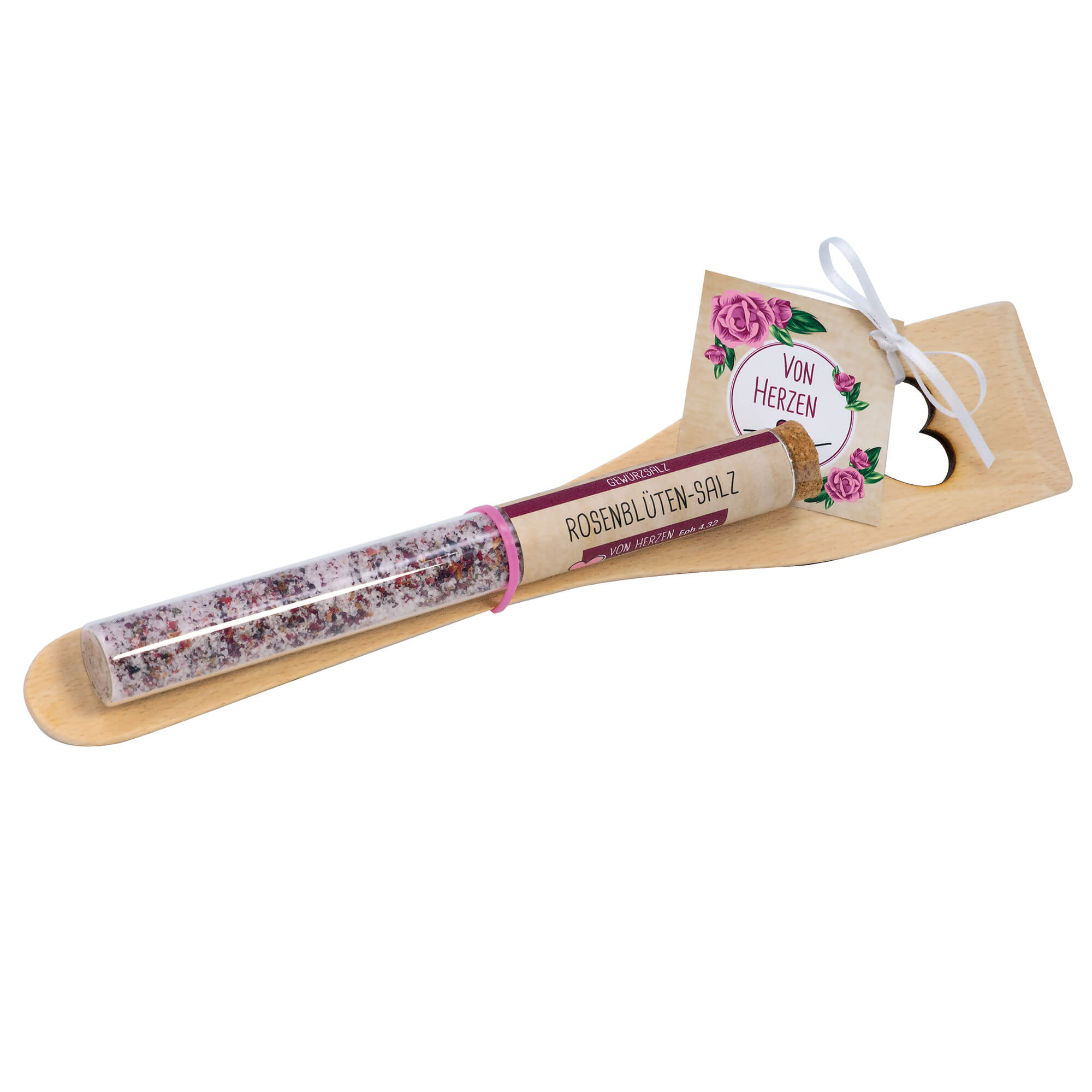Geschenkset 'Pfannenwender & Rosenblütensalz' (34g)