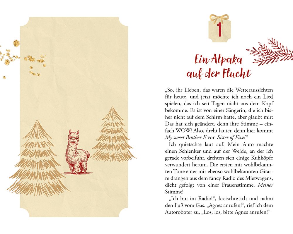 Vier Alpakas und ein Weihnachten