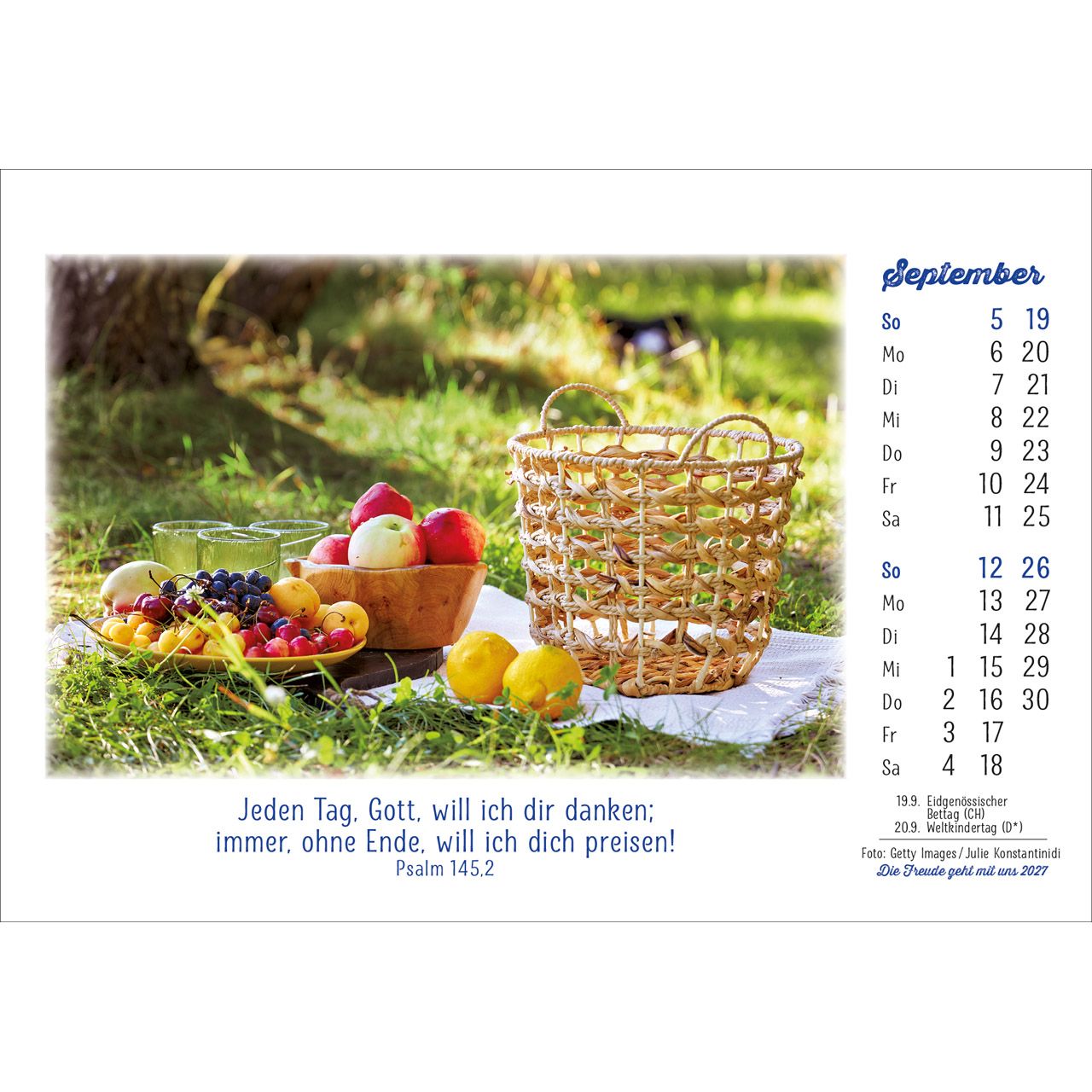 Die Freude geht mit uns 2027 - Aufstellkalender