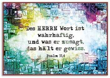 Metallschild 'Des HERRN Wort ist wahrhaftig, und was er zusa