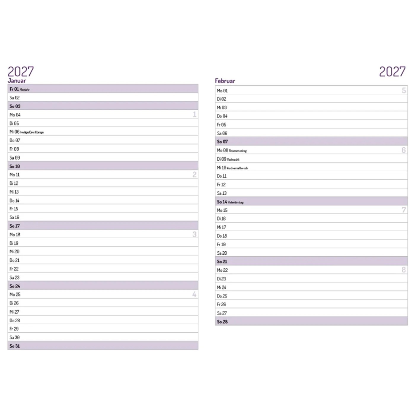 Meine Oasenzeiten 2027 - Taschenkalender
