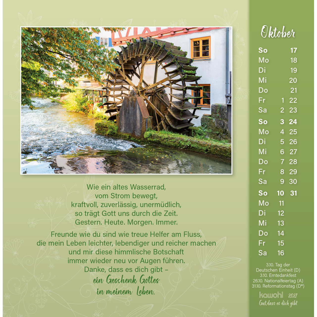 Gut dass es dich gibt 2027 - Postkartenkalender