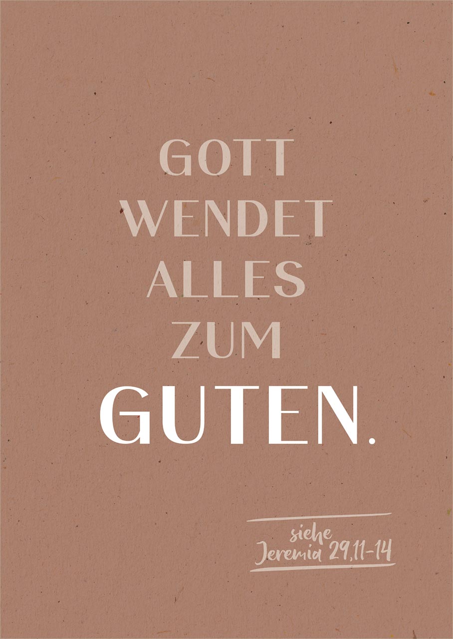 Postkarte 'Gott wendet alles zum Guten' 12 Ex.