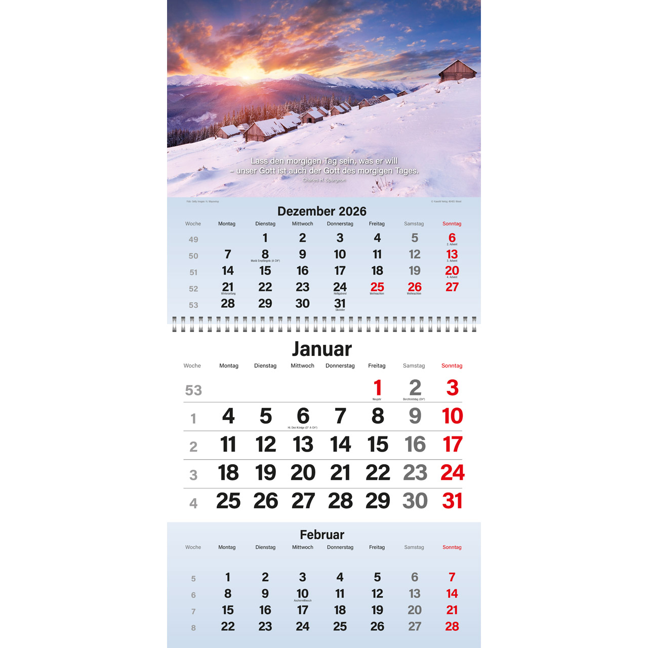 Gott segne meinen Tag 2027 - Wandkalender Timer