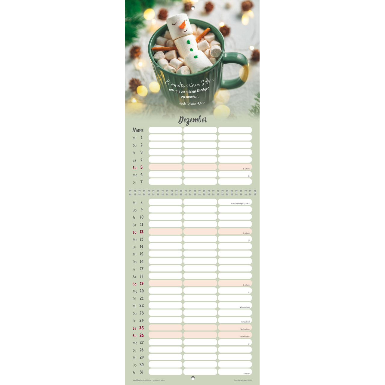 Loslassen & leben 2027 - Wandkalender Terminer