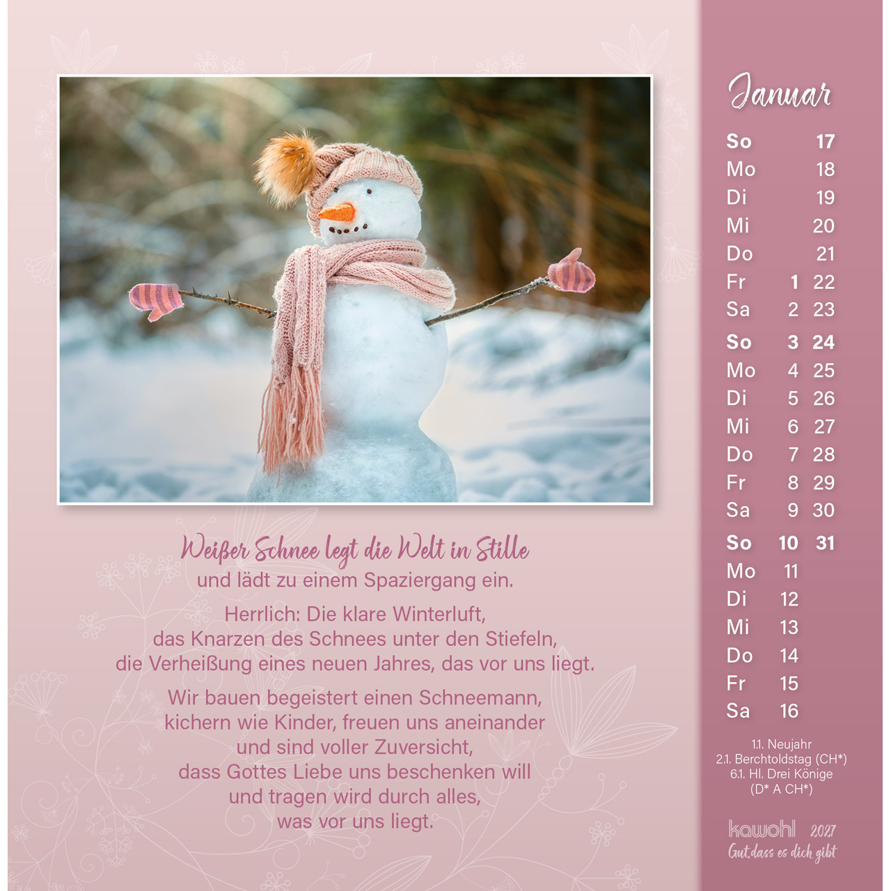 Gut dass es dich gibt 2027 - Postkartenkalender