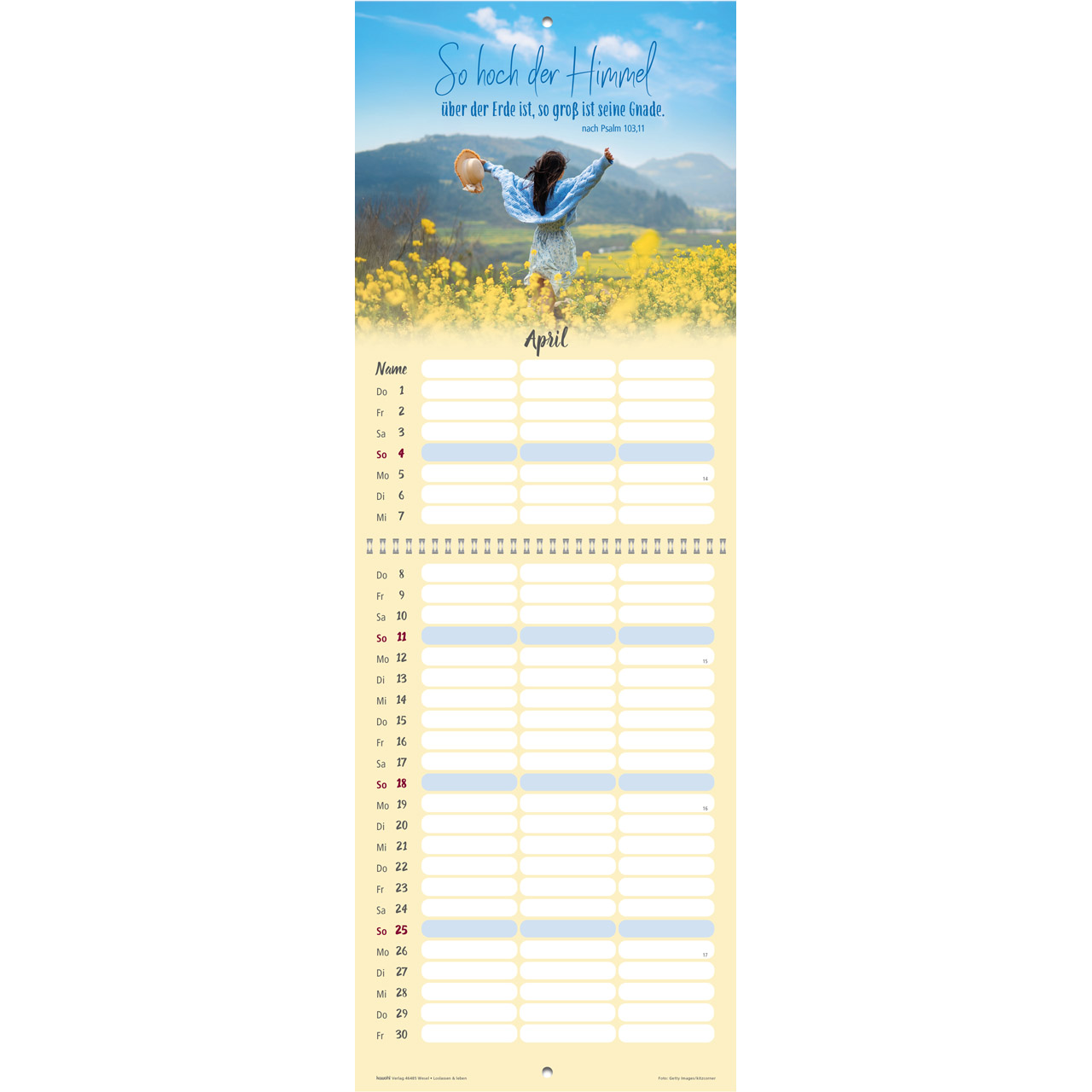 Loslassen & leben 2027 - Wandkalender Terminer