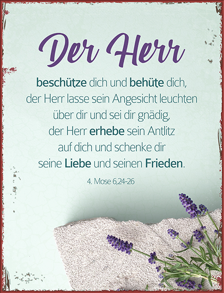 Metallschild 'Der Herr beschütze dich'