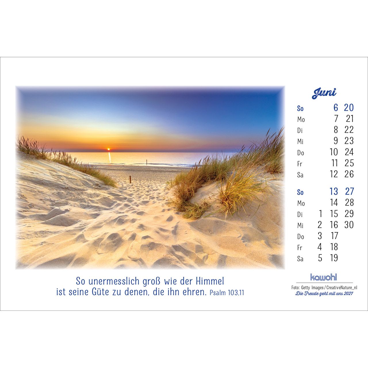 Die Freude geht mit uns 2027 - Aufstellkalender