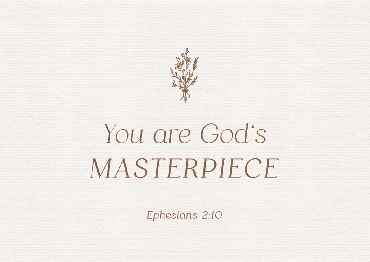 Postkarte 'You are God's Masterpiece' 12 Ex.