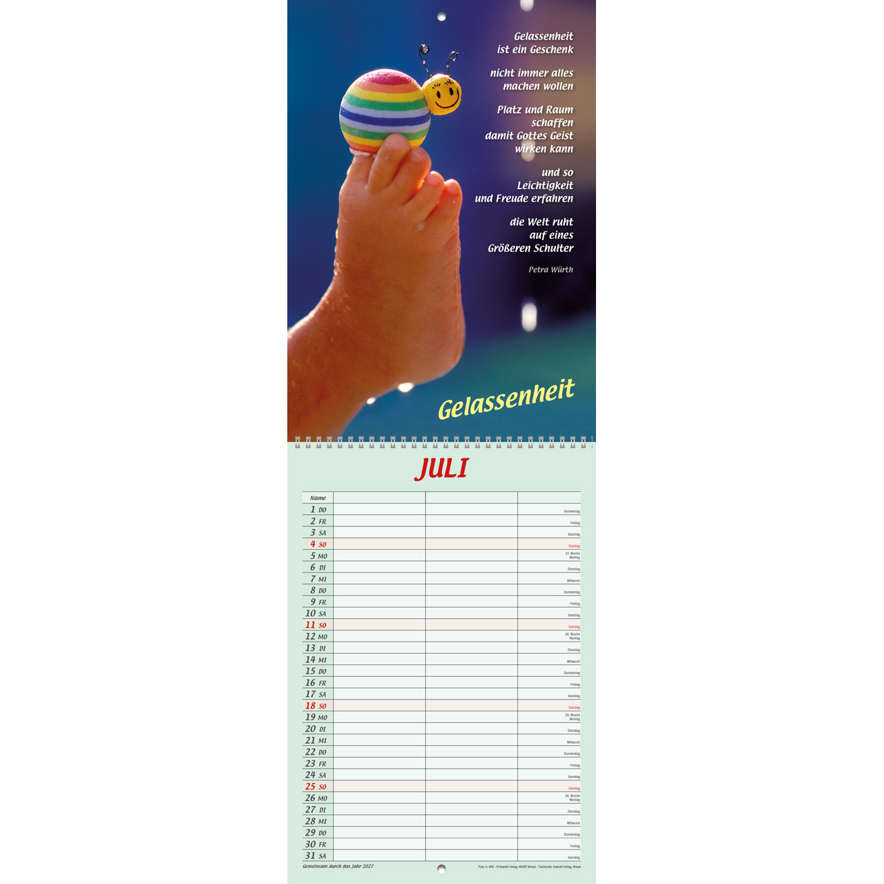 Gemeinsam durch das Jahr 2027 - Wandkalender Terminer