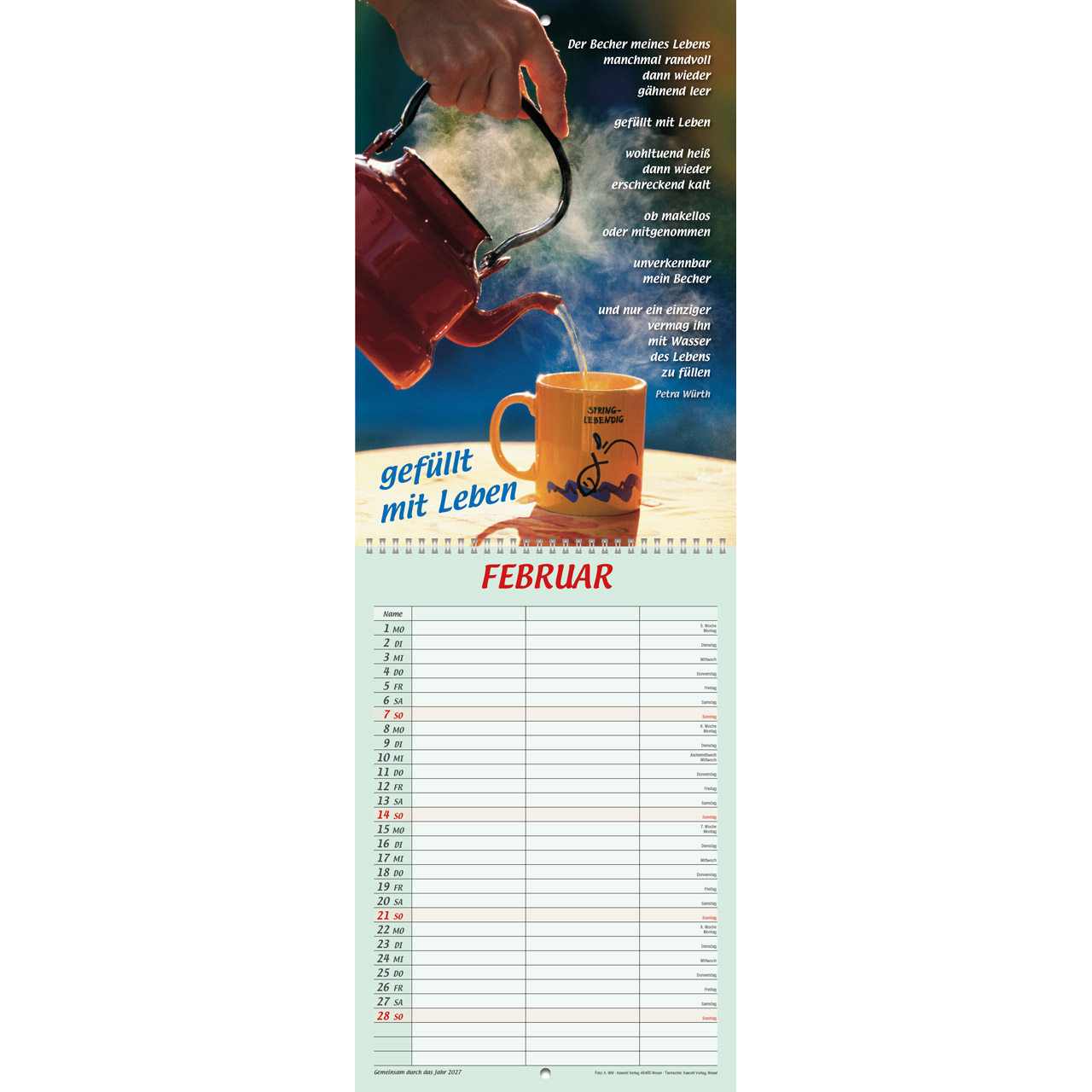 Gemeinsam durch das Jahr 2027 - Wandkalender Terminer