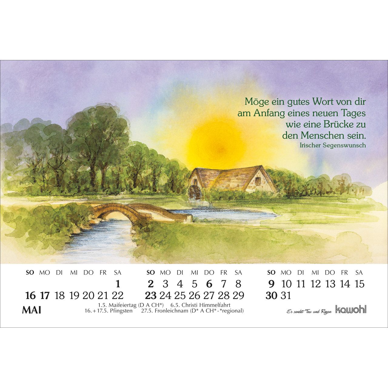Er sendet Tau und Regen 2027 - Aufstellkalender