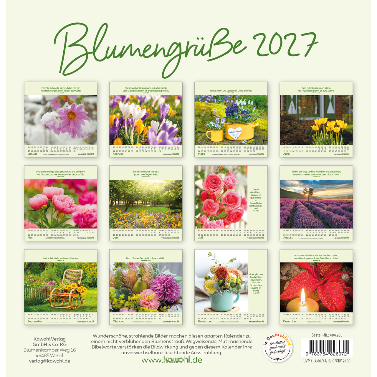Blumengrüße 2027 - Wandkalender