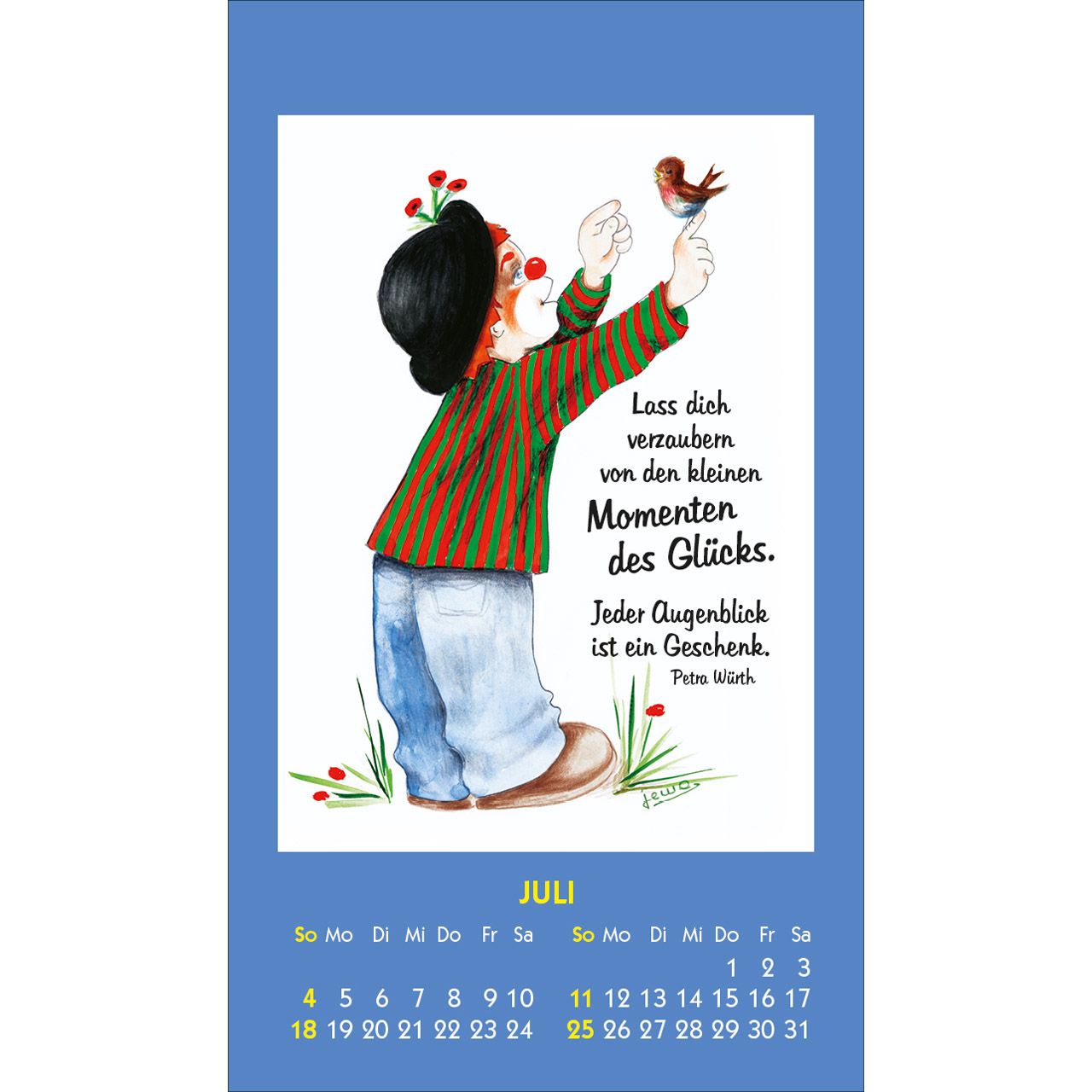 Kleine Clown Grüße 2027 - Aufkleber-Kalender