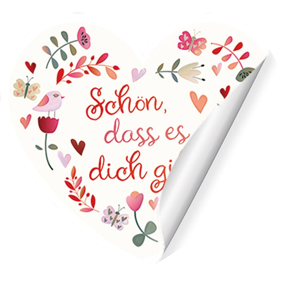 Aufkleber-Grußkarte 4 Ex.- Schön, dass es dich gibt!