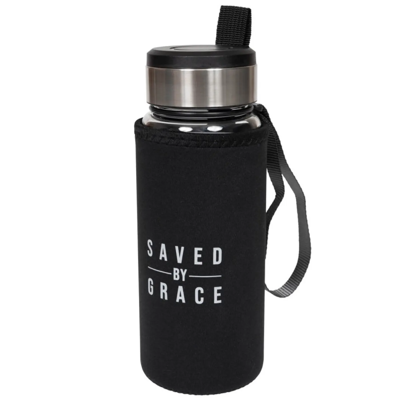 Glas-Wasserflasche mit Schutzsleeve