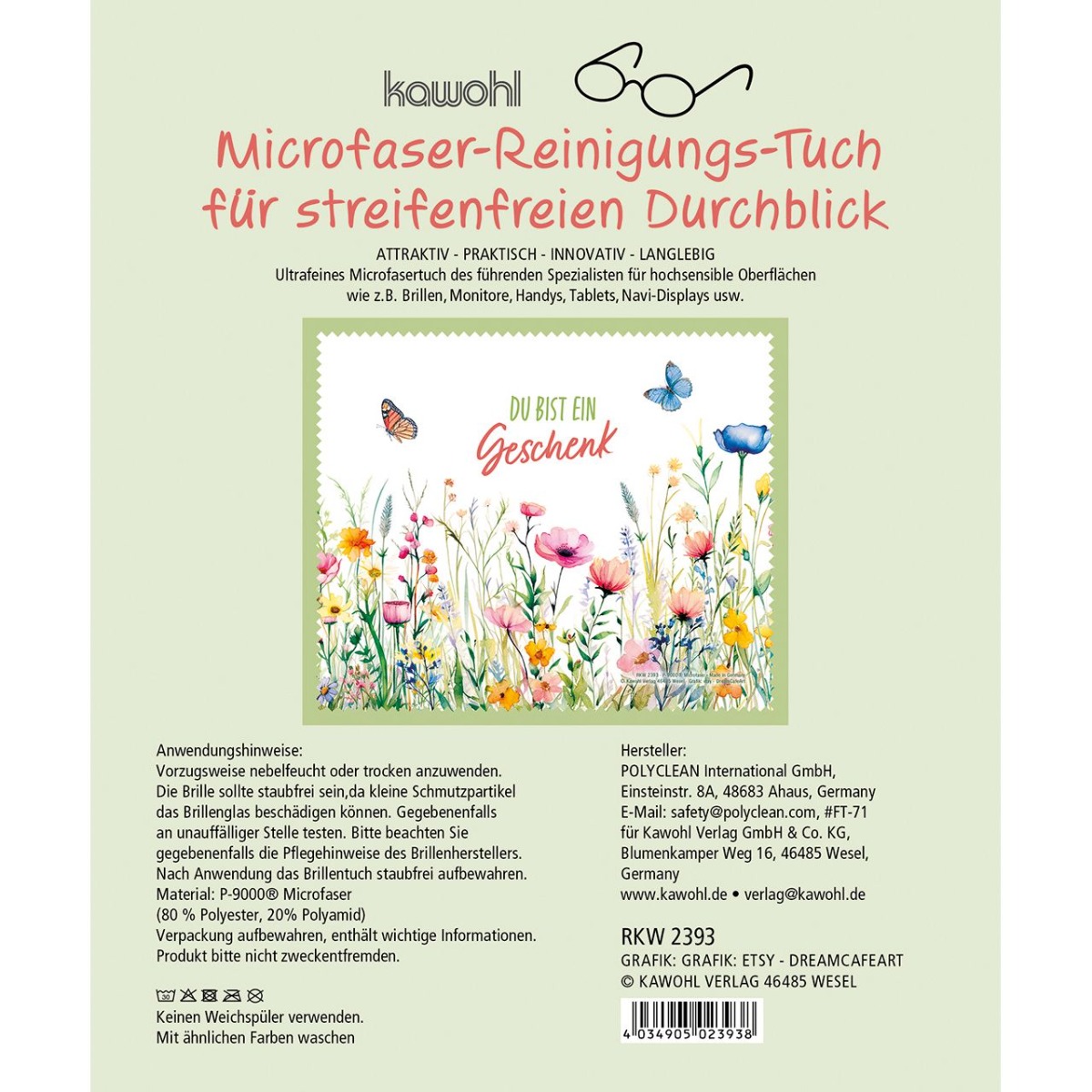 Du bist ein Geschenk - Brillenputztuch
