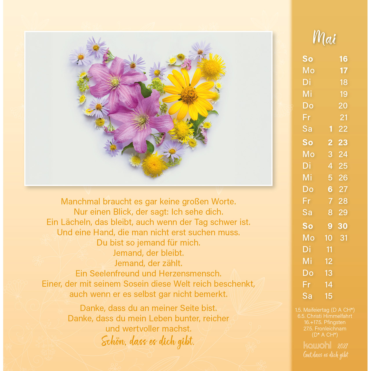 Gut dass es dich gibt 2027 - Postkartenkalender
