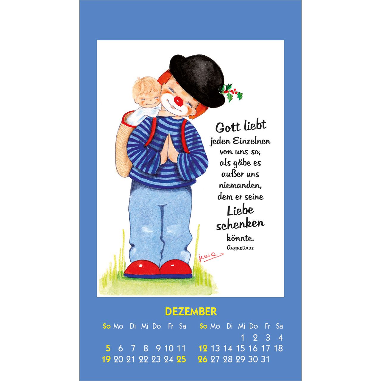 Kleine Clown Grüße 2027 - Aufkleber-Kalender
